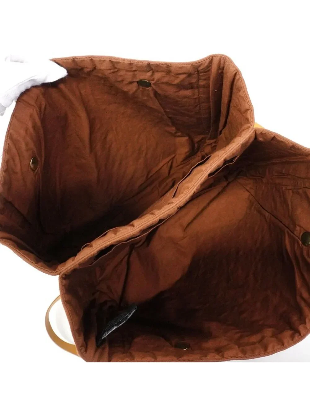 Hermes Tote Amedabaka Badu Posh Canvas Brown Gold